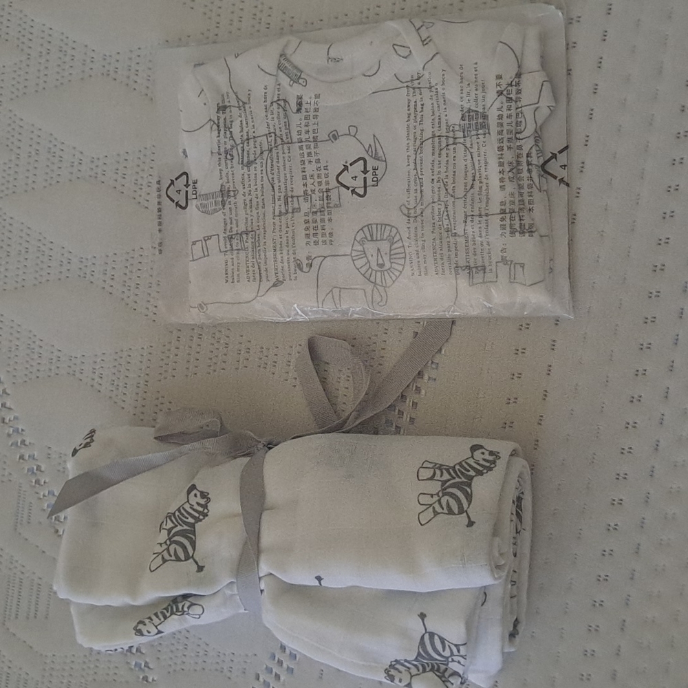 Baby blanket and body suit